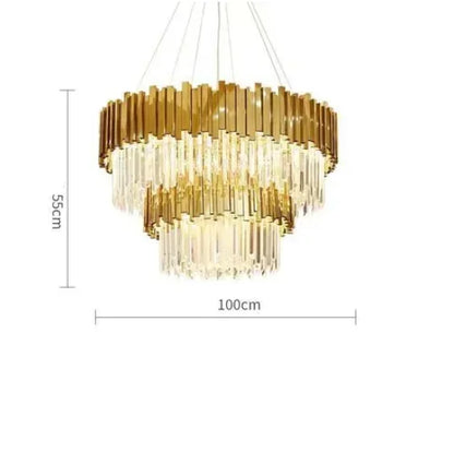 DecorBites™ Golden Crystal Ceiling Light for Modern Living Room and Dining Room