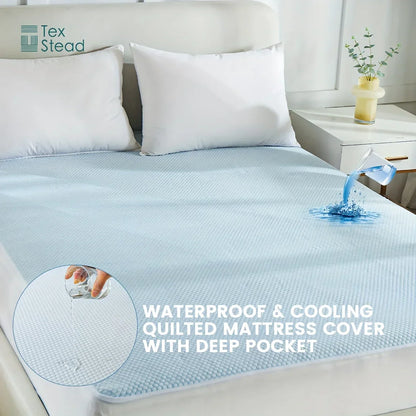 Decobites Soft Cooling Mattress Topper, Waterproof Fitted Sheet - Luxurious & Deep Pocket