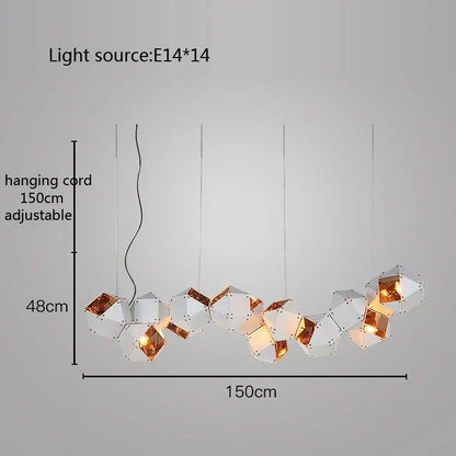 Lámpara colgante LED cúbica DecorBites™: Lámpara colgante Art Déco para un estilo versátil