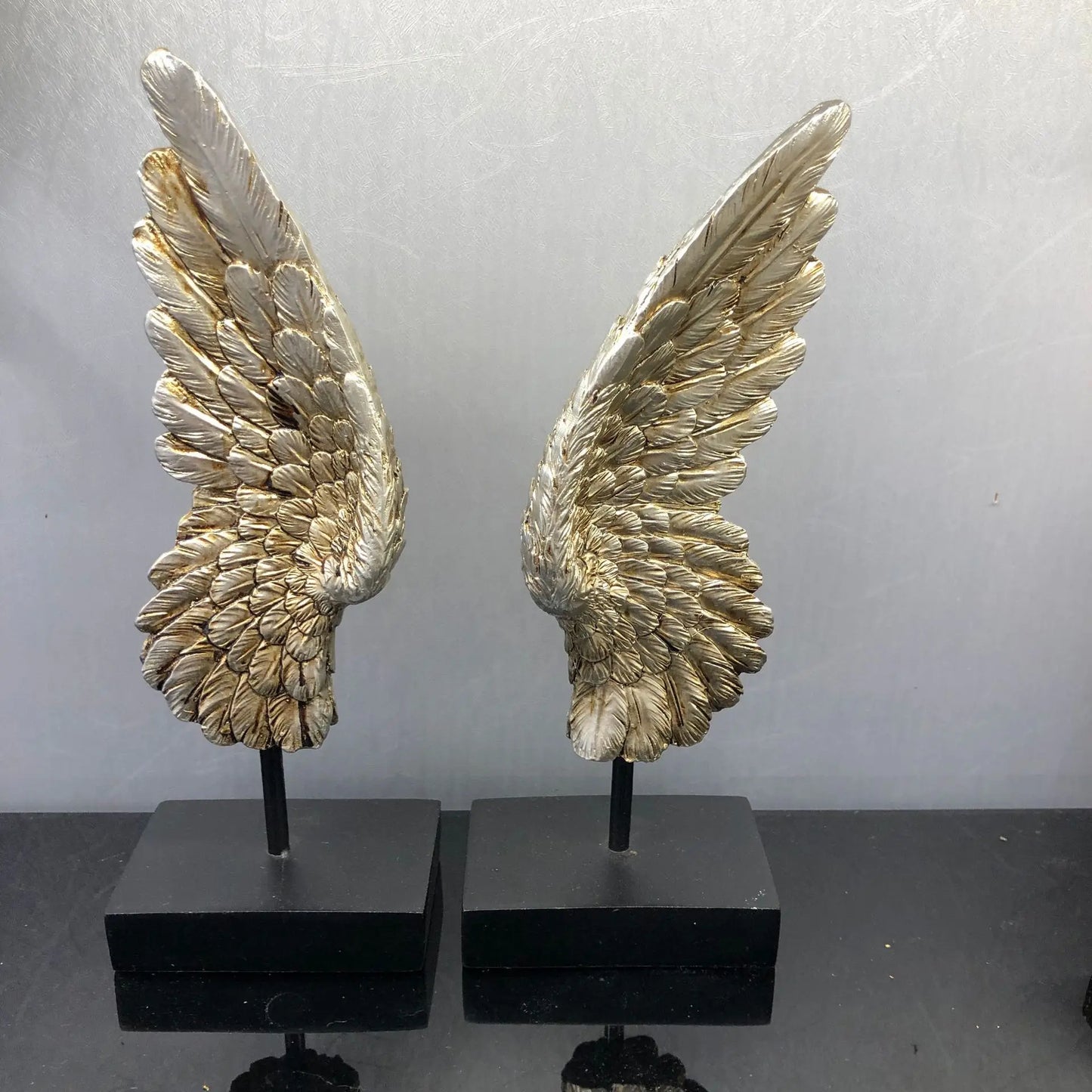 DecorBites™ Elegant Angel Wings Resin Sculpture Table Decor for Home and Office