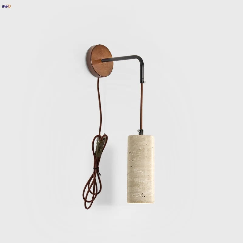 DecorBites™ مصباح حائط LED قابل للتعديل من الترافرتين الأصفر لإضاءة الدرج لديكور المنزل