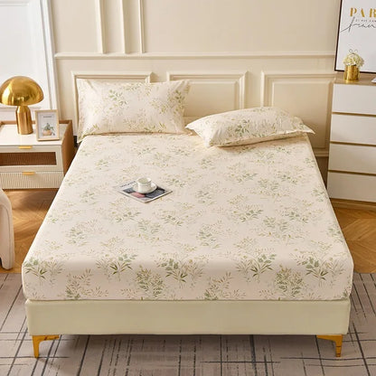 Decobites Floral Printed Fitted Bed Sheets for Single/Queen/King Mattress