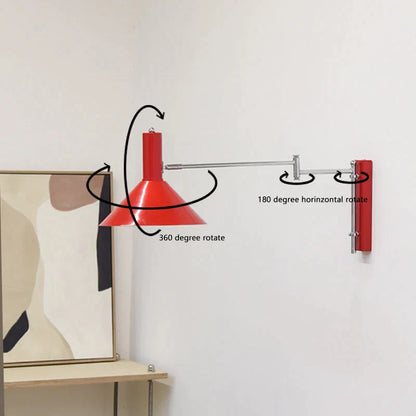 DecorBites™ Industrial Metal Wall Lamp with Extendable Arms for Bedside Reading