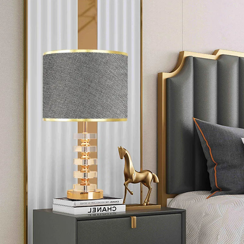DecorBites™ Crystal Table Lamp: Elegant Modern American Style for Living Room Bedroom