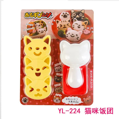 DecorBites™ Chicken Bear Rice Ball Mold Set: Kawaii Sushi Bento & Kitchen Tools