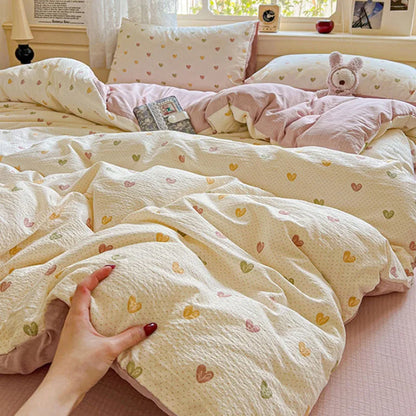 DecorBites™ Cloud Touch Ultra Soft Duvet Cover Set in Sweet Design & Double Layer Yarn