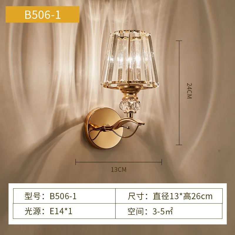 DecorBites™ Crystal Wall Lamp: Modern Simple Luxury for Bedroom Staircase Living Room TV Background
