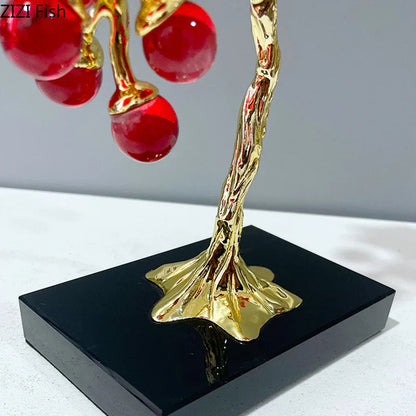 DecorBites™ Crystal Grape Tree Ornaments Gold-plated Vine Home Decor Living Room Desk Aesthetic