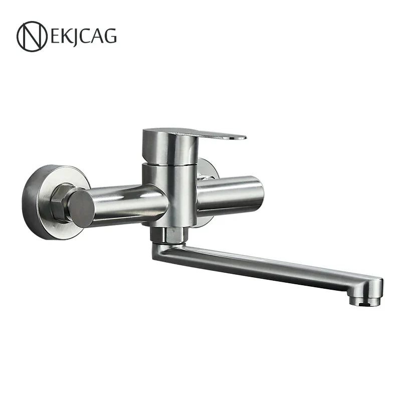 DecorBites™ Brushed Nickel Kitchen Faucet - Double Hole Mixer for Cold and Hot Water