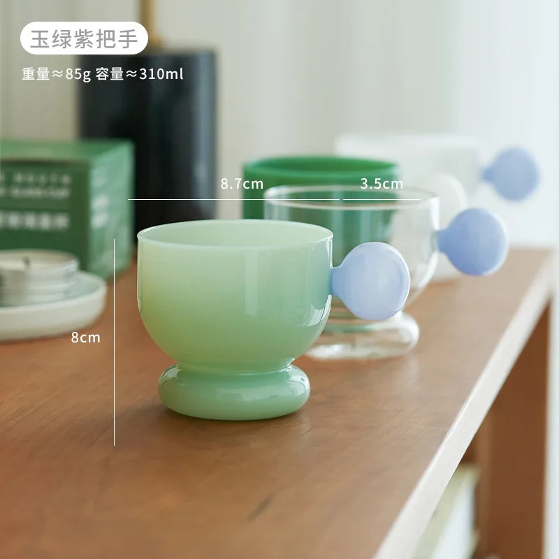 DecorBites™ Glass Spherical Handle Coffee Mug, 310ml