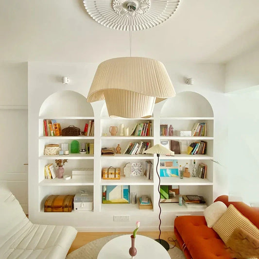 Lámpara colgante LED DecorBites™ Cream Wind Fabric - Decoración minimalista nórdica vintage para el hogar