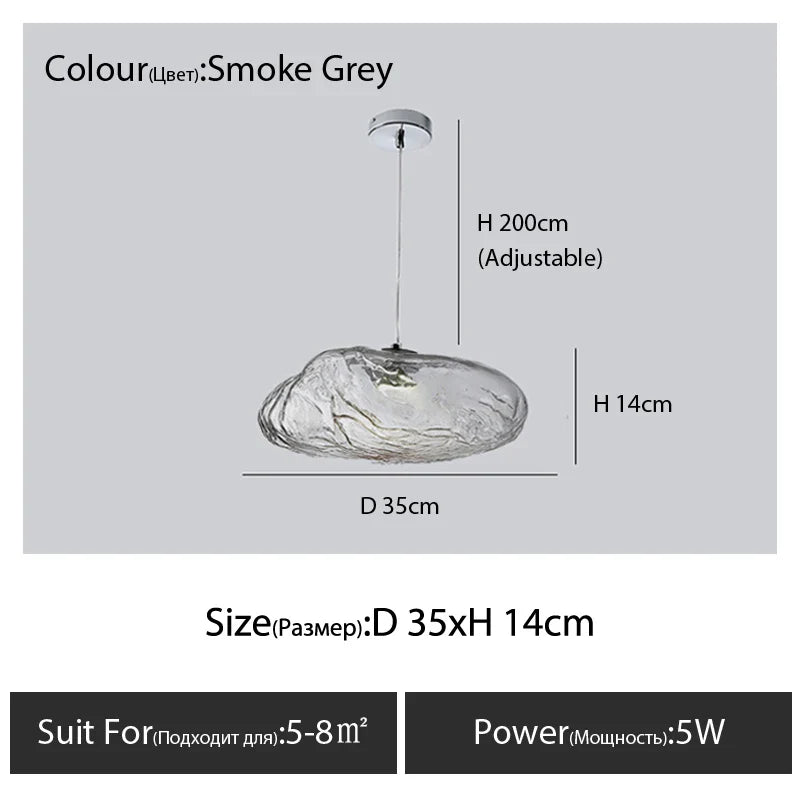 DecorBites™ Glass Cloud Chandelier LED Pendant Lamp for Villa Staircase & Hotel