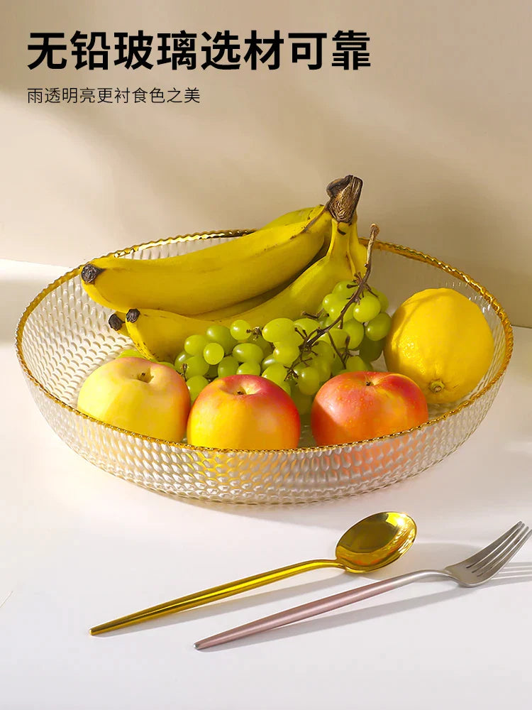 DecorBites™ Glass Fruit Plate and Snack Storage Plate for Living Room