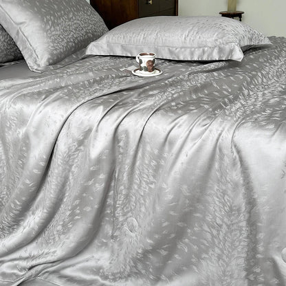 Decobites Silky Soft Cool Champagne Jacquard Summer Comforter Blanket