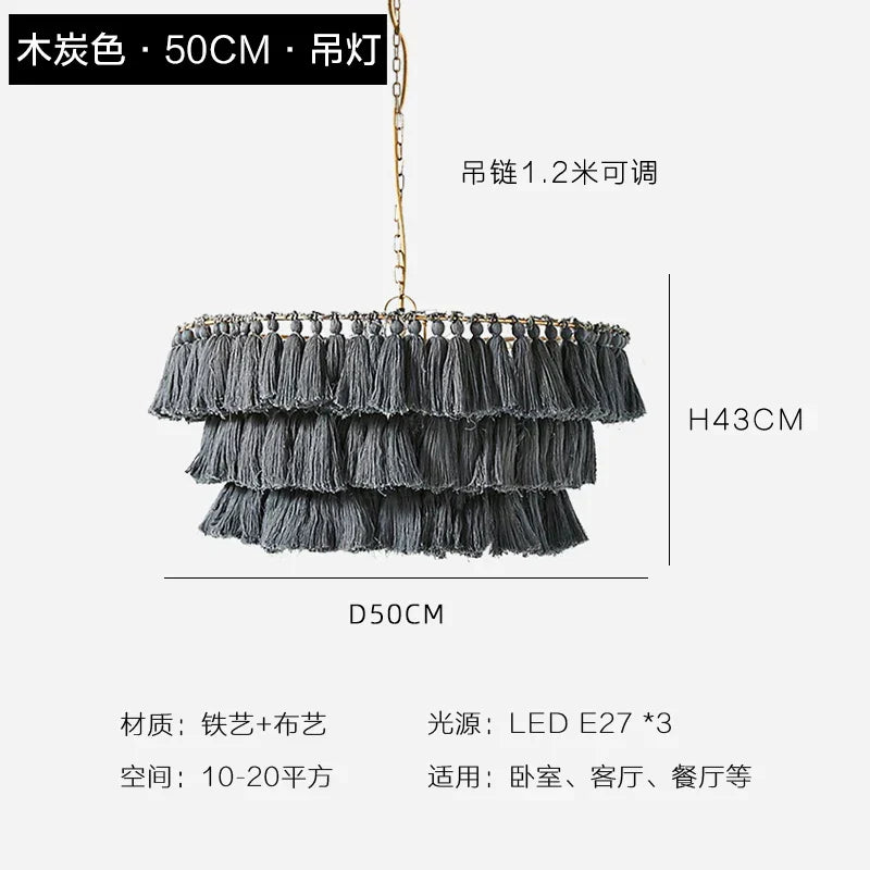 DecorBites™ Bohemian Chandelier Tassel Light Chain Pendant LED Suspension Light