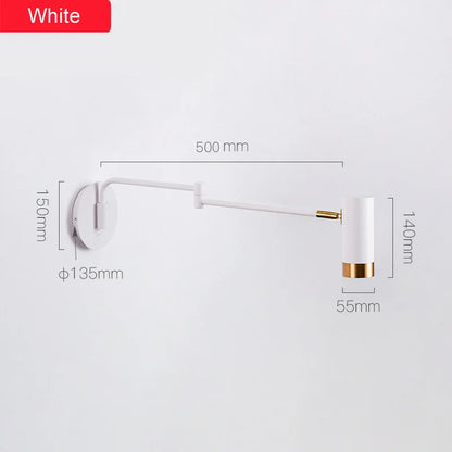 مصباح حائطي DecorBites™‎ قابل للتعديل بذراع متأرجح LED من طراز Nordic Sconce بجانب السرير