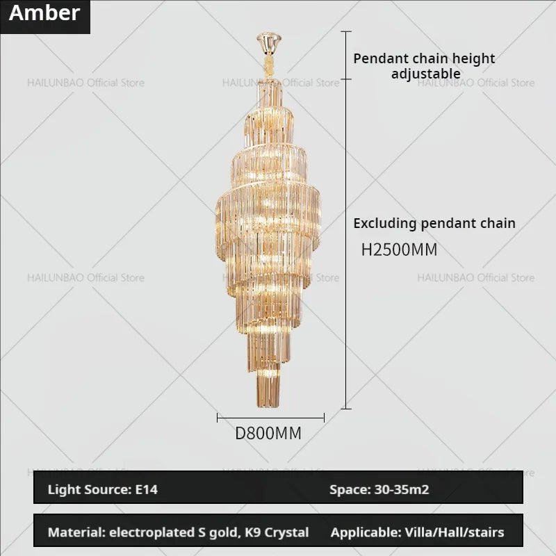 DecorBites™ Crystal Chandelier for Penthouse Villa Living Room - Modern Light Luxury Design