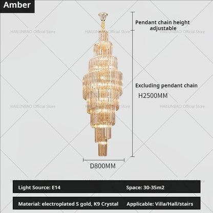 DecorBites™ Crystal Chandelier for Penthouse Villa Living Room - Modern Light Luxury Design