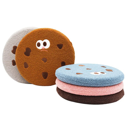 Decobites Teddy Hair Memory Foam Office Chair Cushion - Round Seat Pad