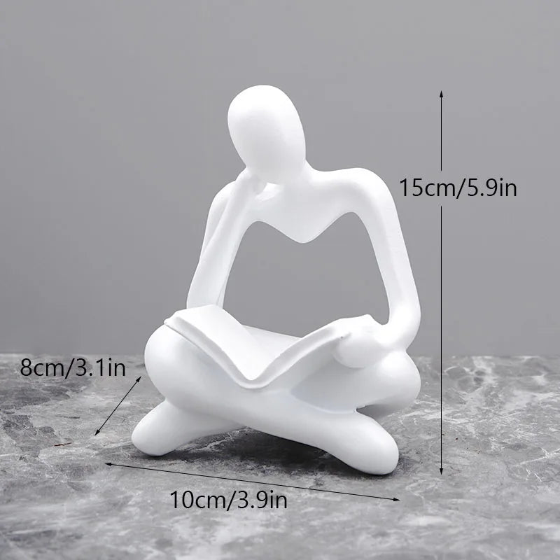 DecorBites™ Abstract Thinker Resin Figurine for Home Office Decor