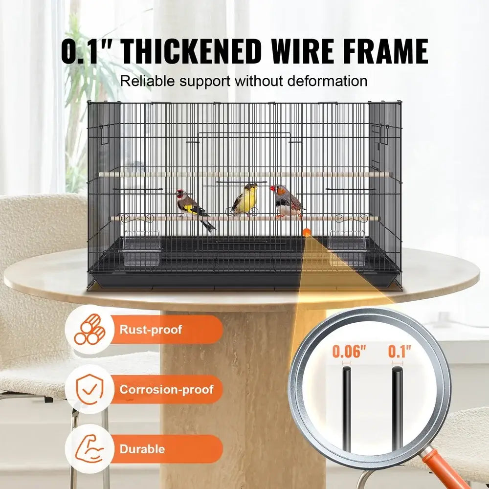 DecorBites™ Large Metal Bird Cage for Cockatiels & Parakeets
