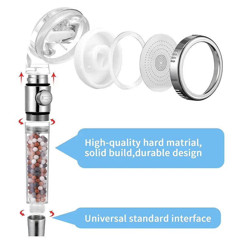 DecorBites™ High Pressure Shower Head with 3 Modes and Anion Filter