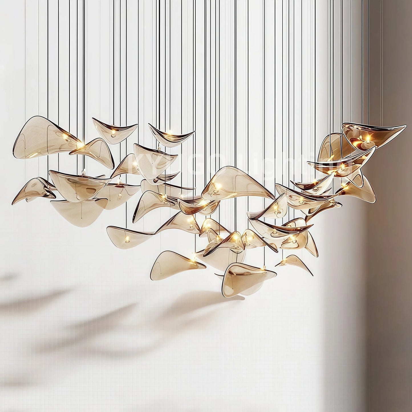 Nordic Lotus Leaf Art Glass Pendant Light
