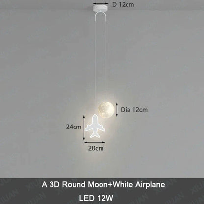 ديكوربايتس™ مصباح معلق للأطفال على شكل نجمة وقمر مع جهاز تحكم عن بعد للتحكم في الإضاءة