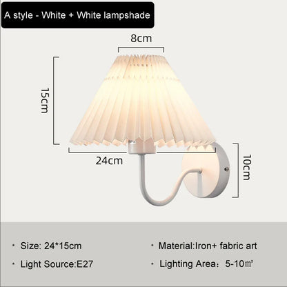 DecorBites™ Cloth Lampshade LED Wall Lamp for Bedroom & Living Room Decor