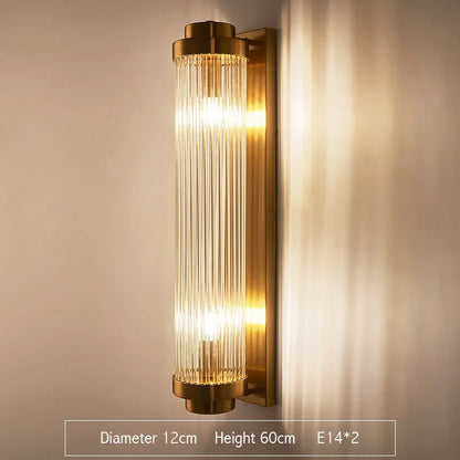 Aplique de pared LED DecorBites™ Crystal Gold, luz moderna para dormitorio, sala de estar y decoración del hogar.