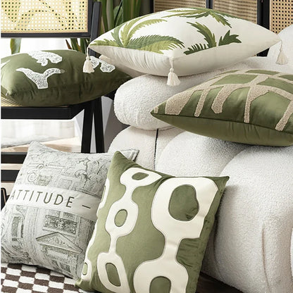 DecorBites™ Embroidered Patchwork Cushion Cover 45*45 for Elegant Living Room Decor