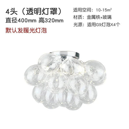 DecorBites™ Glass Chandelier Leds Ceiling Lamp for Designer Bedroom Lighting Fixture