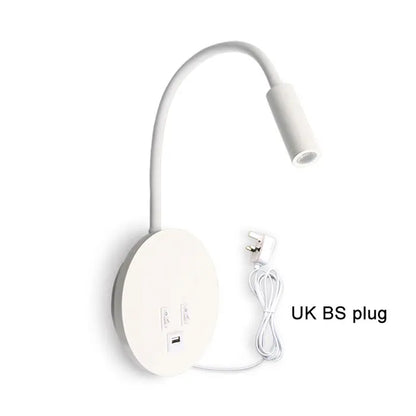 DecorBites™ Corded Gooseneck Wall Sconce with USB Port Switch and Cree LED Backlight