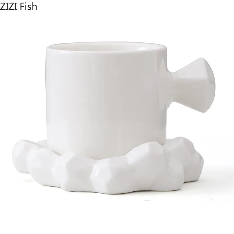 DecorBites™ Bowknot Decor Porcelain Cup & Saucer Set - Elegant Coffee Mug for Dining Table