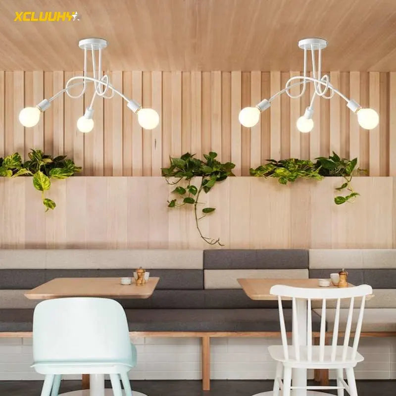 DecorBites™ Gold Black Sputnik Chandelier Pendant Light for Living Room Bedroom Farmhouse