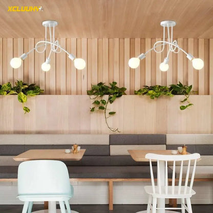 DecorBites™ Gold Black Sputnik Chandelier Pendant Light for Living Room Bedroom Farmhouse