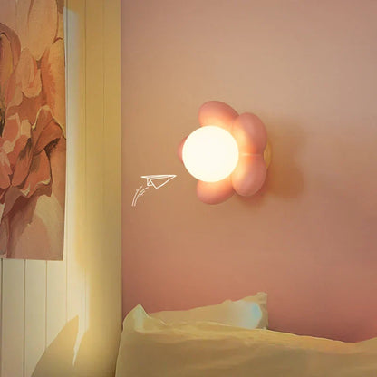 Lámpara de pared DecorBites™ Cream Flower: Iluminación interior de estilo nórdico para sala de estar y dormitorio