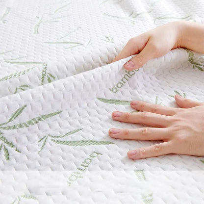 DecorBites™ Bamboo Jacquard Waterproof Fitted Mattress Cover for Queen King Bed