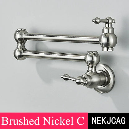 DecorBites™ Double Joint Pot Filler Faucet Swing Arm Wall Mount Kitchen Tap