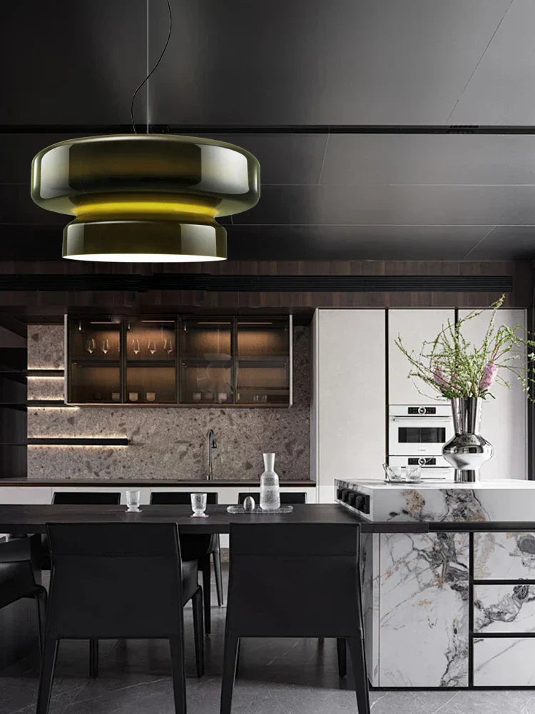 DecorBites™ Amber Glass Ceiling Pendant Lights for Kitchen Island Dining Table Decoration