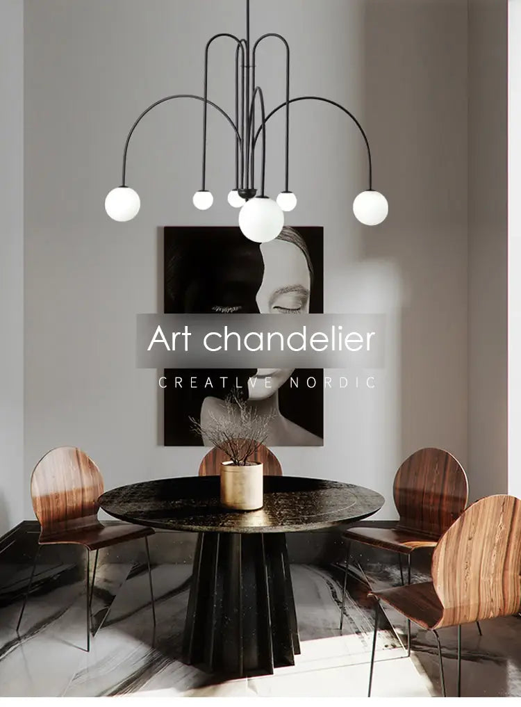 DecorBites™ Nordic Comet Glass Ball Chandelier - Elegant Home Décor