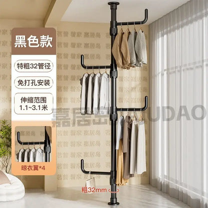 DecorBites™ Clothing Storage Hanging Rail Coat Rack for Bedroom and Living Room