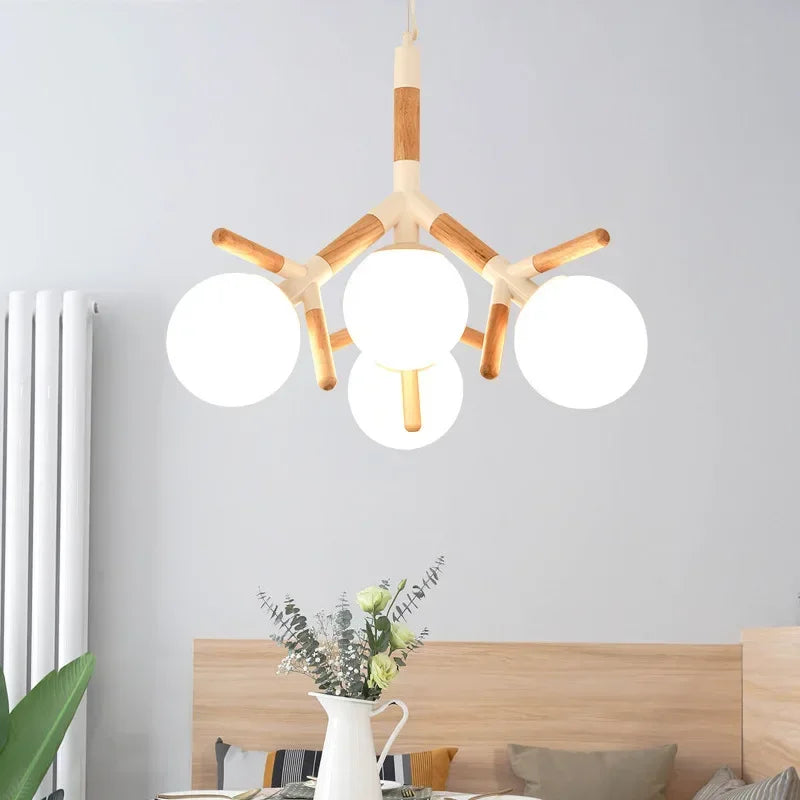 Gold LED Hanging Light 4-Head Adjustable