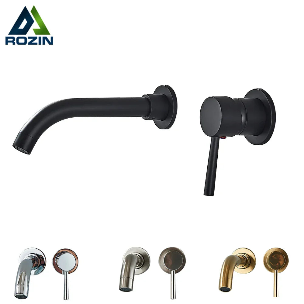 DecorBites™ Gold Wall Mounted Basin Faucet with 360° Rotation - Dual Hole Mixer Tap