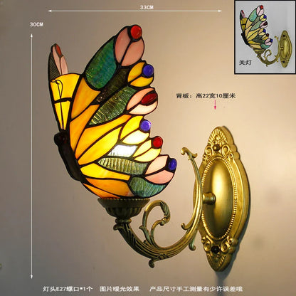 DecorBites™ Butterfly Stained Glass Wall Sconces for Home Living Room Bedroom Lighting