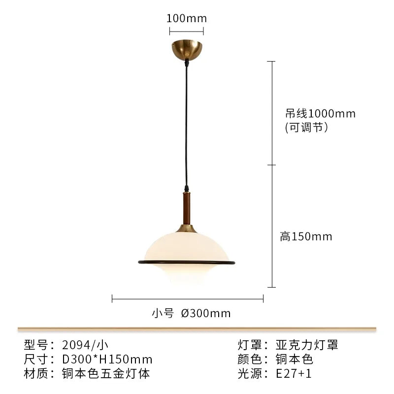 Lámpara colgante DecorBites™ francesa medieval con forma de platillo, LED E27, de diseño acrílico.