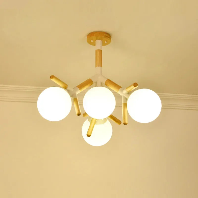 Gold LED Hanging Light 4-Head Adjustable