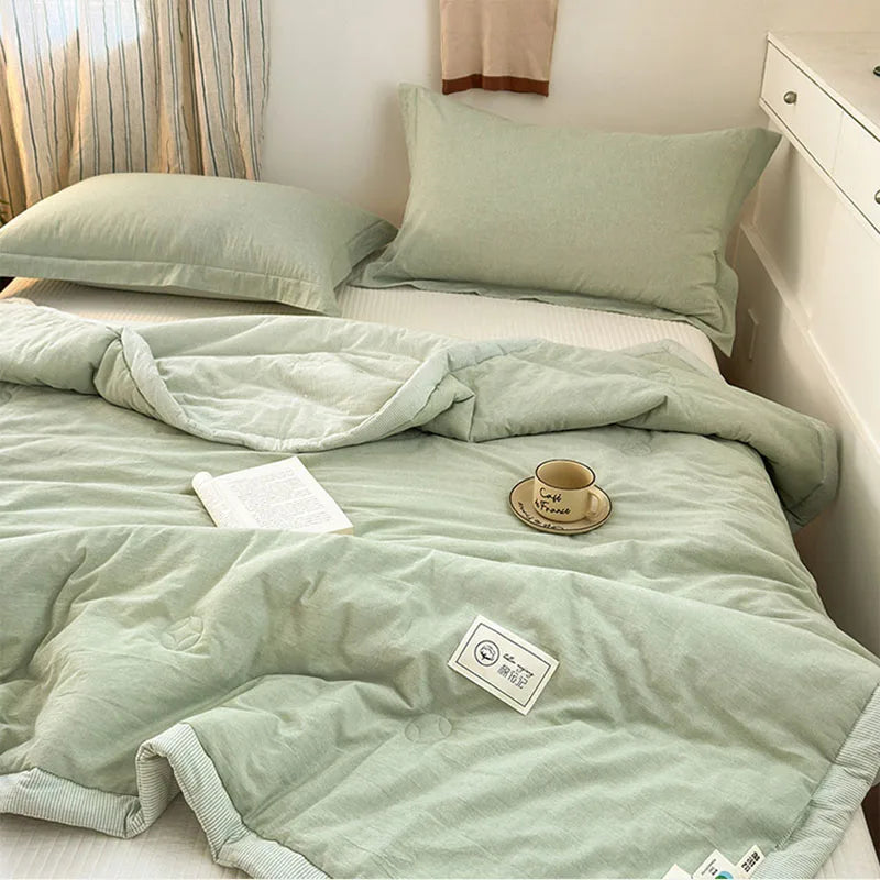 بطانية ديكوربايتس™ القطنية الصيفية المبردة | لحاف مبطن ناعم وجيد التهوية