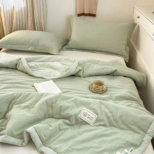 بطانية ديكوربايتس™ القطنية الصيفية المبردة | لحاف مبطن ناعم وجيد التهوية