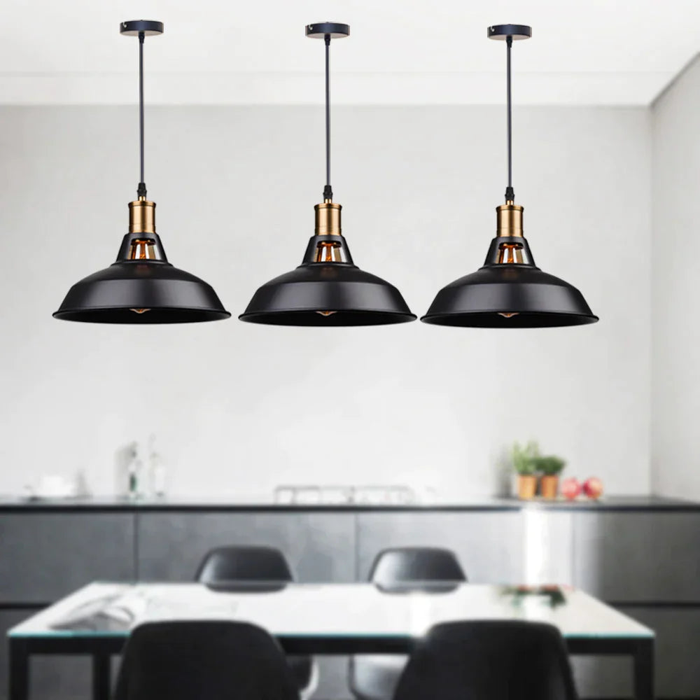 DecorBites™ Industrial Farmhouse Black Pendant Light for Kitchen - E27 Based